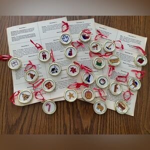Vintage The Posy Collection Cross Stitch Ornaments for Advent.